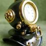 Vintage Brass Black Nautical Diver Helmet Clock -Helmet Quartz Clock Image 3