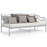 Sofa Bed Frame Grey Metal 90x200 cm Image 2