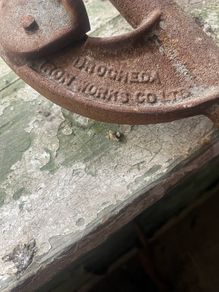 Antique cast iron school desk ends. Made in drogheda
