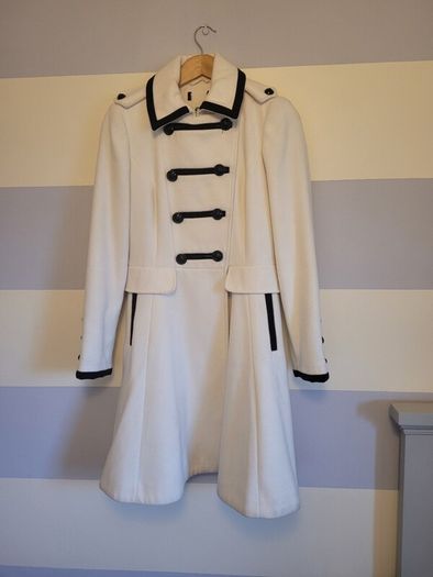 Military Style White Winter Coat