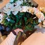 cream and pink gorgeous roses on stems silk flowers wedding Image 3