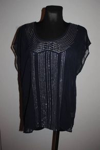 Papaya Occasionwear navy/silver top size UK18 EUR46 Postage included