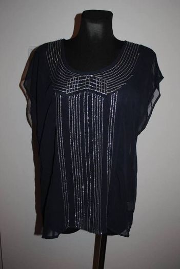 Papaya Occasionwear navy/silver top size UK18 EUR46 Postage included