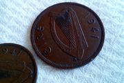 1941 Irish Penny &amp; 1941 Irish Half Penny.