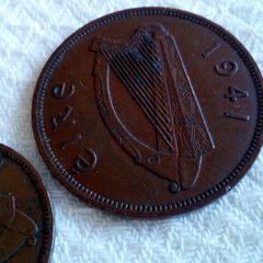 1941 Irish Penny & 1941 Irish Half Penny.