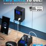 SABRENT 252W Charger - 8-Port USB PD 3.0 with LCD Display, Fast Charging for USB-C & USB-A Devices, Laptops, Phones, Tablets, Gaming Consoles - PPS, Overcharge Protection, Travel-Friendly (AX-8PTC) Image 6