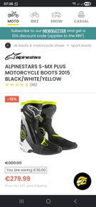 Alpinestars S-MX Plus Motorcycle Boots 2015 black/white/yellow