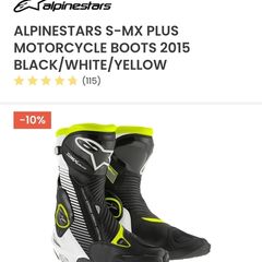 Alpinestars S-MX Plus Motorcycle Boots 2015 black/white/yellow