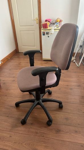 Adjustable Office Desk Chair Purple/Mauve Fabric