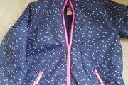 Girls Navy Heart Padded Coat