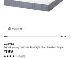 Single Bed Fram and Mattress