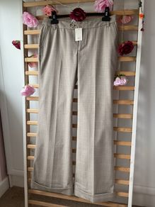 trousers Bnwt gap beige herringbone check trousers wide leg us8 uk12