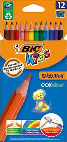 Kids Evolution ECOlutions Colouring Pencils, Assorted Colours, 70g,12 Count (Pack of 1)