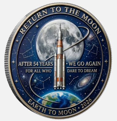 Artemis II Crewed Lunar Mission Commemorative Coin