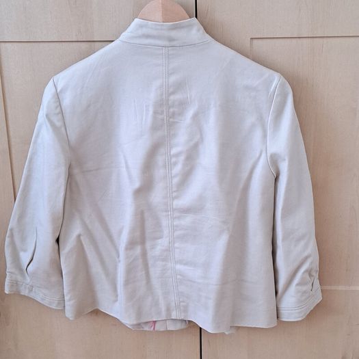 George Cream Stand-Collar Jacket | 3/4 Sleeves (Size 14)