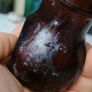 66 - Beautiful Vintage 4oz Bovril Dark Brown Glass Embossed Letters Jar Image 6