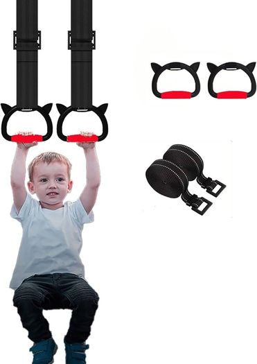 New Gymnastic Rings,Both for Adults and Kids,Support 360LBS,Home Fitness Equipment for Children, Kid's Indoor Pull up Bar for Stretching and Height Increas