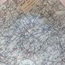 Vintage map style glass serving plate Image 2
