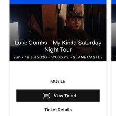 2x luke combs ticker Sunday 19th
