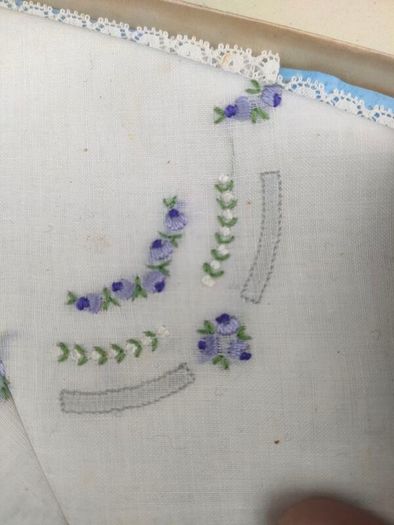 A Pair of Boxed Mid Century Estonia Opal Laced Hankerchiefs