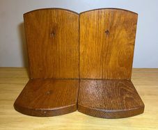 vintage oak book ends
