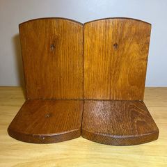 vintage oak book ends