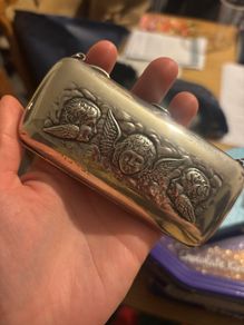 Antique Sterling Silver cherub coin purse