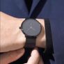 Men's  black ultra thin luxury wrist watch Image 9