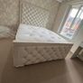 Ottoman Winged Panel Plush Velvet Upholstered Bed Frame Double & King Size Bed Image 8