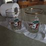 Two delightful Vintage Irish Cailin small drinking glasses, Irish glasses, Irish gift scene, girl and donkey, cailin deas og, Paddy's Day tipple Image 5