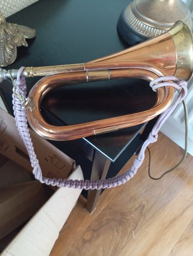 Vintage decrotive copper and brass bugle