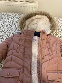 girls pink padded coat age 2 to  3 years