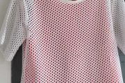 SANDRO Paris White Mesh and Coral layered top Sz 3 (Fit 10-12UK) - Rrp 175 (New)