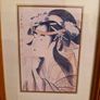 Vintage Geisha portrait print framed Image 3