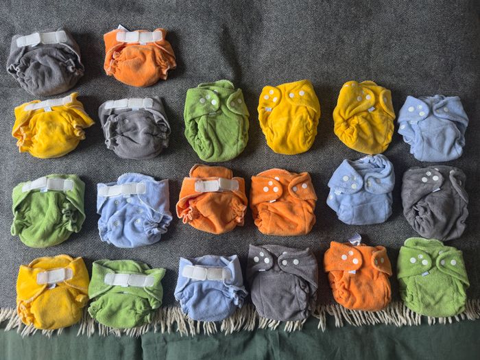 2 Sets of Popolini Newborn Cloth Nappies - Brand New, Never Used