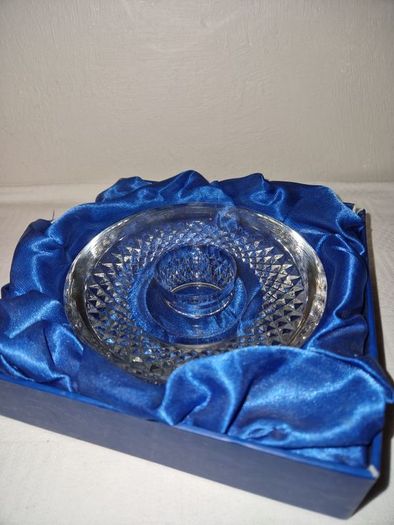 Avoca Blue crystal handmade candle holder
