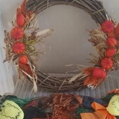 Halloween Wreath & Stick Witches.