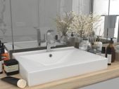 Luxury Basin with Faucet Hole Matt White 60x46 cm Ceramic