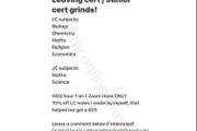 Leaving cert &amp; Junior cert grinds