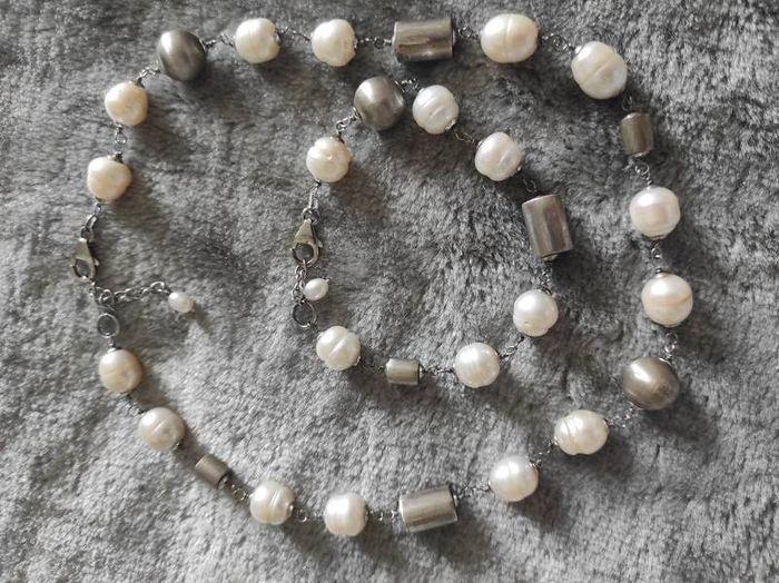 Sterling silver and pearls matching set