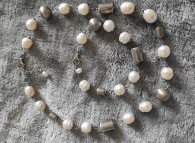 Sterling silver and pearls matching set