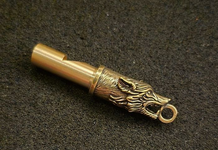 Wolf head whistle/ brass