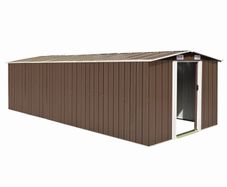 Garden Shed 257x580x181 cm Metal Brown