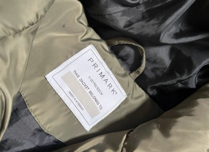 Primark long puffer coat 11/12y