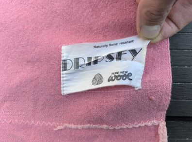 Vintage Dripsey Pure New Wool Pink Blanket Throw Woolmark 190 x 150 cm