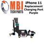 iPhone 11 Replacement Charging Port Dock Connector Flex Cable Mic Purple Image 2