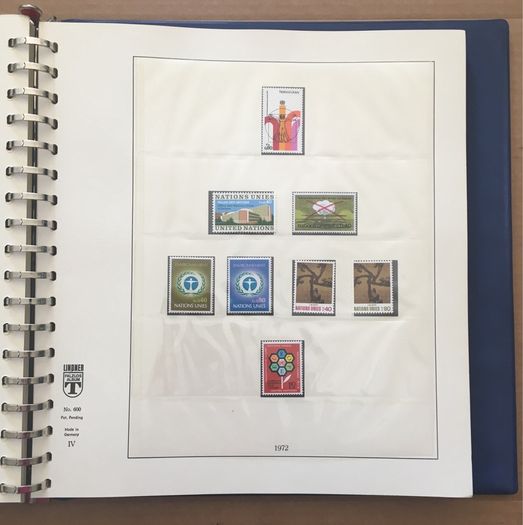 1951-1980s United Nations Stamp Collection Mint Never Hinged (MNH) in Lindner Pages housed in album (60 images showing contents)
