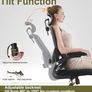 High Back Mesh Design with Adjustable Lumbar Support, Flip-Up Armrests, Removable Headrest & 360 Swivel - Space-Saving for Home, Work, or Gaming - Black Image 4