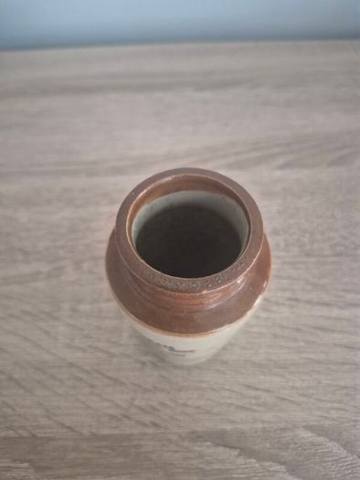 Antique Salt Glazed Stoneware Jar, English Cream Jar: Rustic Pottery