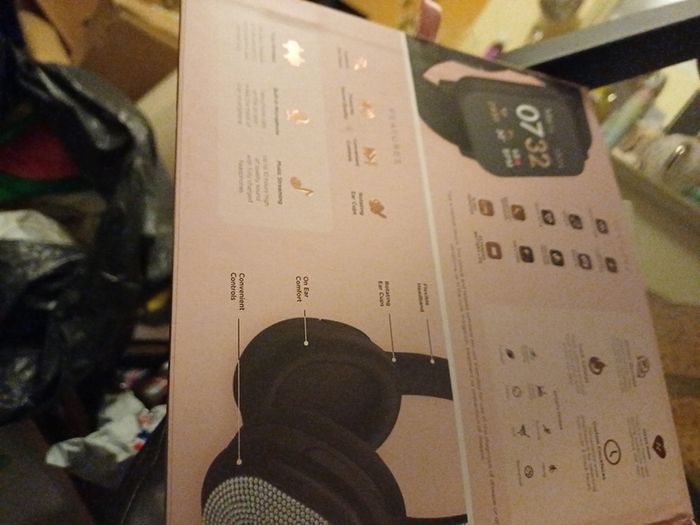 smartwatch and headphones